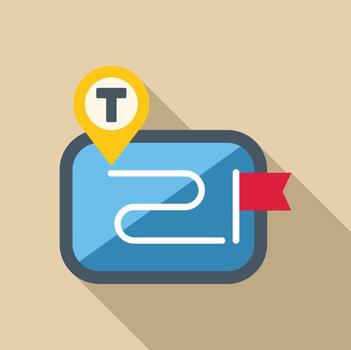 Gps navigation system showing route with pin pointing to public transport stop vector