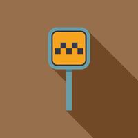 Taxi sign showing checker pattern for picking up passengers vector
