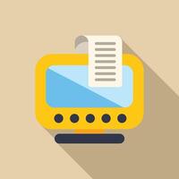 Pos terminal printing receipt for customer making purchase at checkout counter vector
