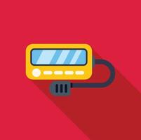 Yellow walkie talkie lying on red background with long shadow vector