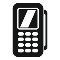 Payment terminal accepting contactless payment using nfc technology icon vector