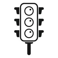 Traffic light icon showing stop and go signals for road safety vector