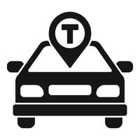 Taxi location pin showing a car service available vector