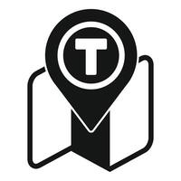 Map pin pointing public transport stop icon vector