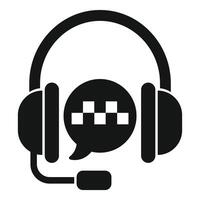 Headset is receiving a taxi order through a speech bubble vector