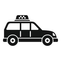 Black taxi cab icon showing urban transportation vector