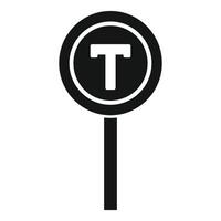 Sign for tram or trolley stop is showing public transportation vector