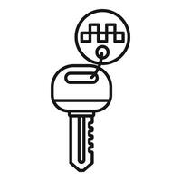 Car key with gearshift keyring for driving and transportation vector