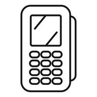 Mobile payment terminal showing successful transaction icon vector