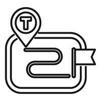 Gps navigator showing route with pin pointing taxi stand location vector