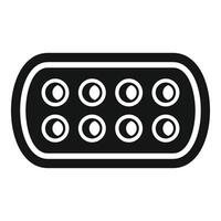 Black serial port connector icon showing data transfer vector