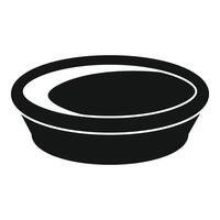 Simple black and white icon of a bowl for food vector