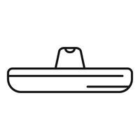 Submarine floating in the ocean line icon vector