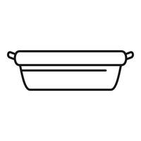 Empty plastic container with handles for food storage vector