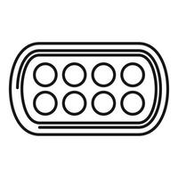 Empty watercolor palette with eight round wells waiting for paint vector
