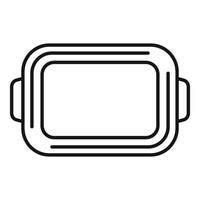 Empty baking tray with handles is waiting for cooking process to start vector