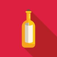 Yellow bottle with blank label is standing on red background vector
