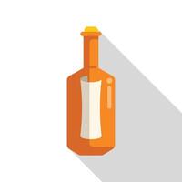 Orange bottle with blank label casting long shadow vector
