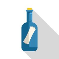 Message in a bottle floating on the ocean waves vector