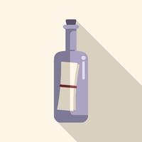 Message in a bottle floating on the ocean waves vector