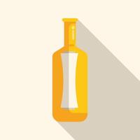 Yellow bottle with blank label casting long shadow vector