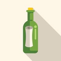 Green glass bottle containing message is bobbing in the ocean vector