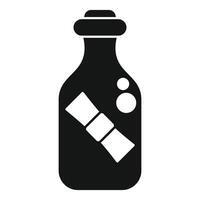 Message in a bottle floating on the sea with cork vector