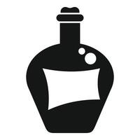 Black bottle icon with blank label showing bubbles vector