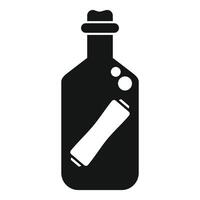 Black simple icon of a message in a bottle with bubbles vector