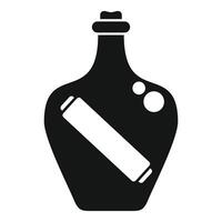 Message in a bottle floating on the sea with cork vector