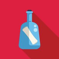 Message in a bottle floating on water communicating important information vector