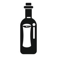 Message bottle with cork icon, simple style vector
