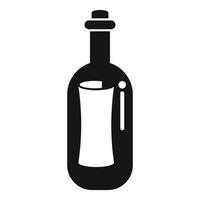 Glass bottle containing rolled up paper message icon vector