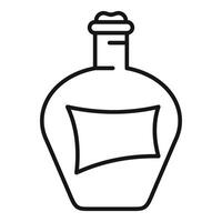 Hip flask with blank label for alcohol or medicine storing vector