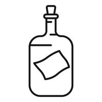 Message in a bottle corked glass jar floating on the sea vector