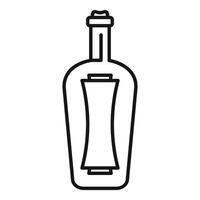 Glass bottle containing a message is floating on the sea vector