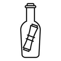 Message in a bottle floating on the ocean waves vector