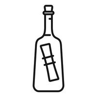 Message in a bottle corked glass container with note inside vector