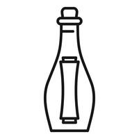 Glass bottle containing message is protecting secret vector