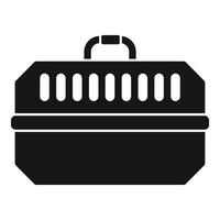 Plastic pet carrier box with handle for carrying small animals vector
