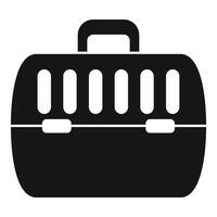 Plastic pet carrier protecting animal during travel vector