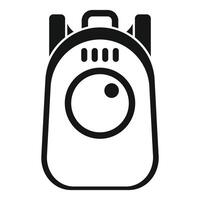 Backpack icon showing a portable washing machine for travel and camping vector