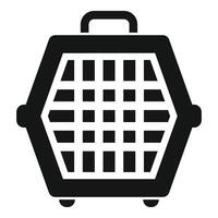 Black pet carrier providing safe and comfortable transportation vector