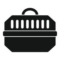 Black plastic pet carrier for safe transportation of animals vector