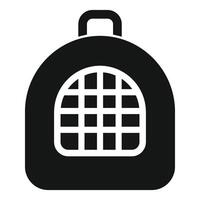 Portable pet carrier protecting small dog during trip vector