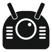 Robot head looking at you with big eye and antennas vector