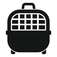 Plastic pet carrier protecting animals while traveling vector