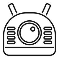 Robot head with antennae is scanning with one eye vector