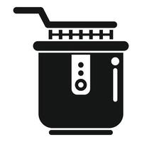 Modern deep fryer icon showing cooking process vector