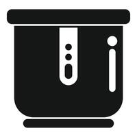 Modern electric deep fryer icon showing heat settings and power indicator vector